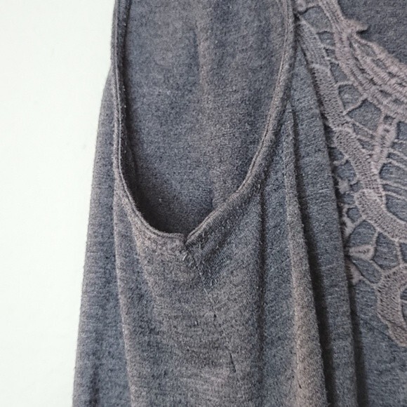 KONTROL Gray Contrasting Scoop Neckline Soft Stretchy Tank Top size L - Picture 6 of 13